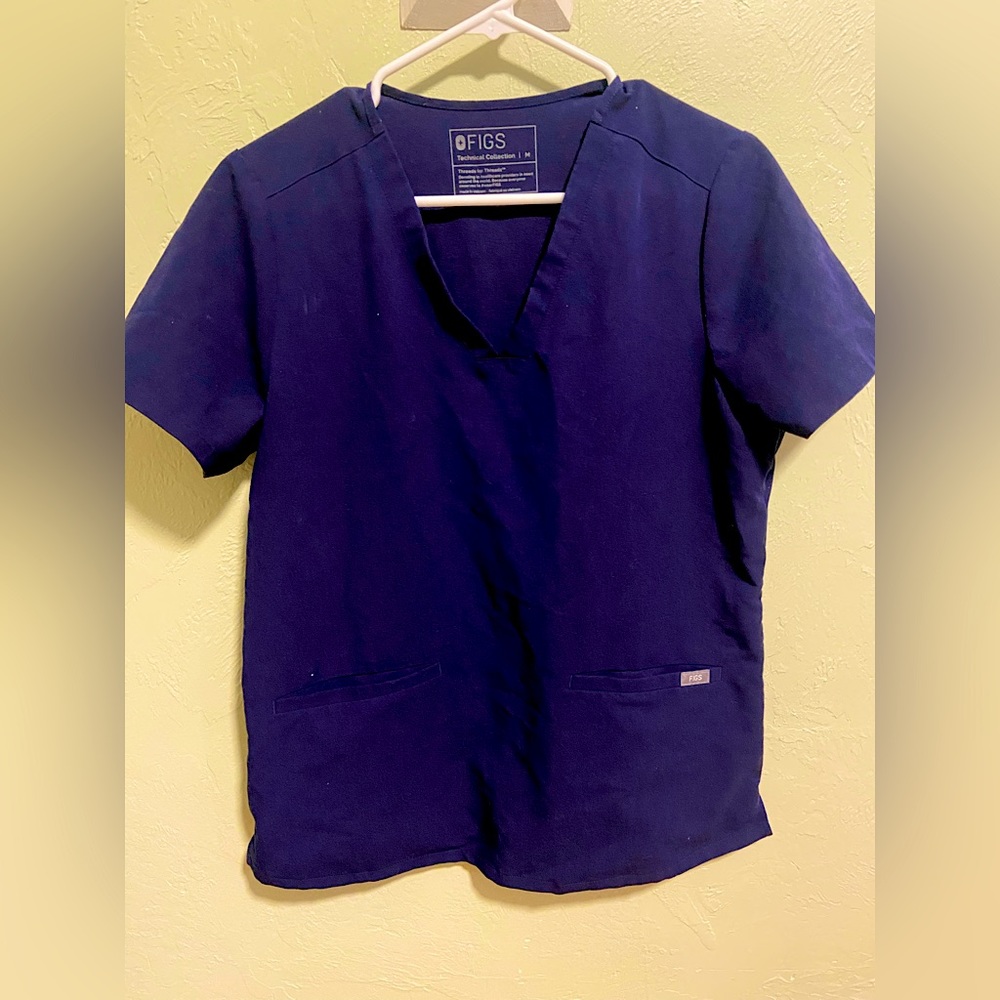 Navy Blue figs scrub top